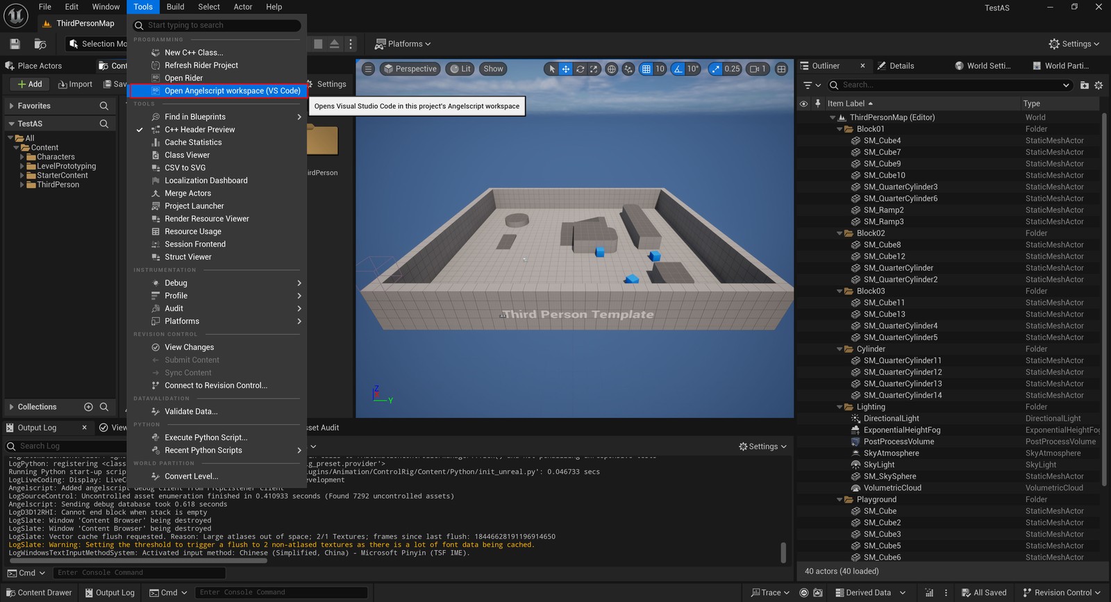 Editor Tools menu shortcut