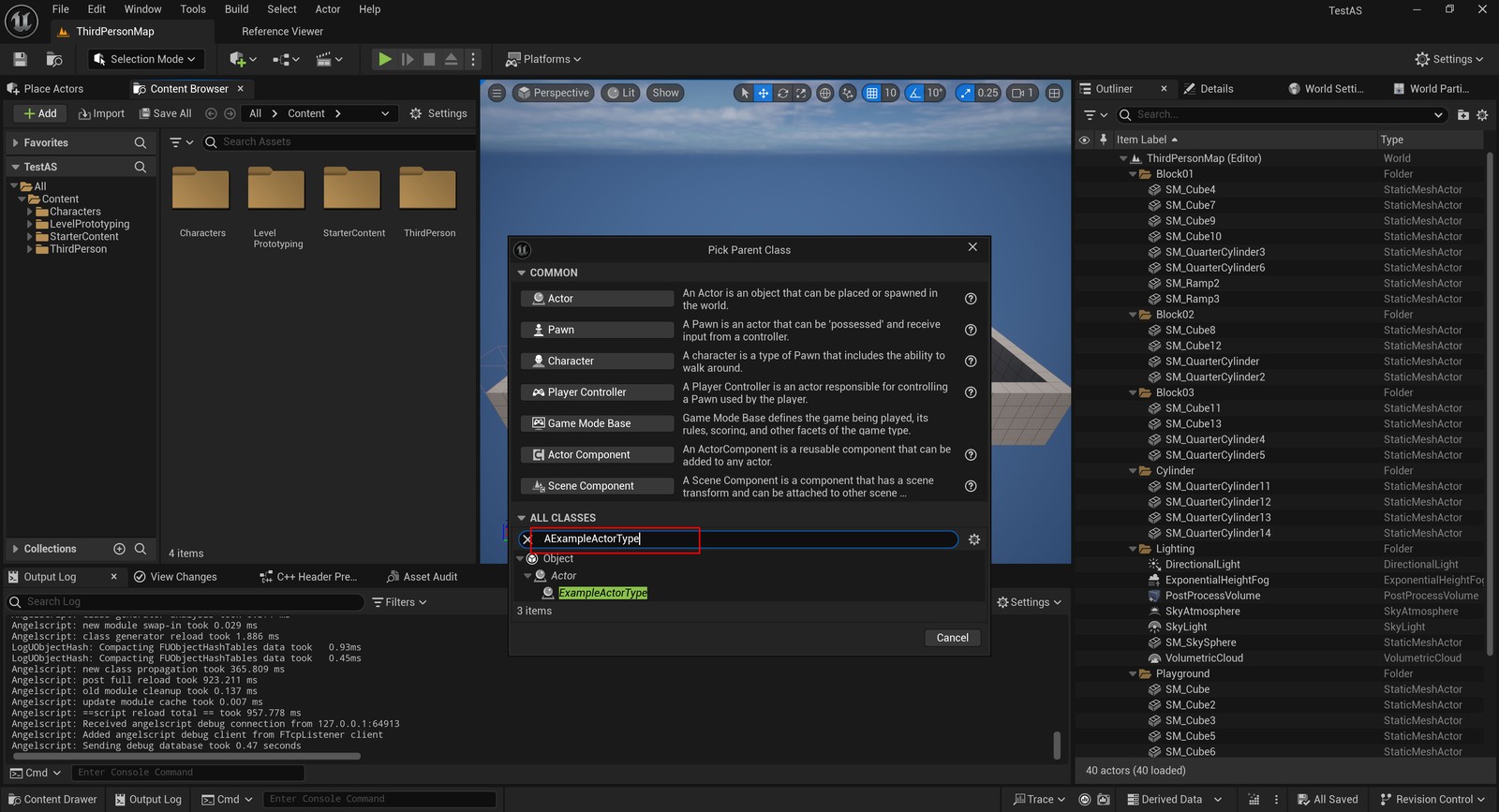 Blueprint parent-class picker