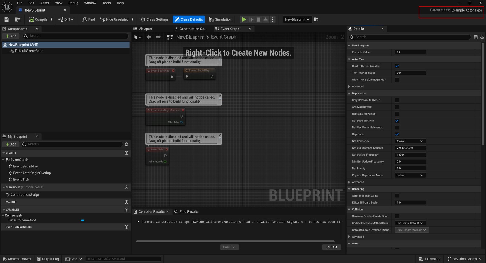 Blueprint parent-class label