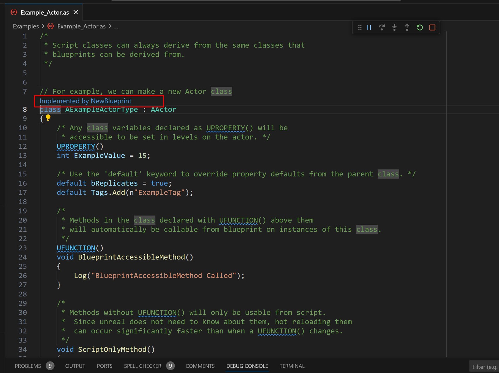AngelScript class link to Blueprint