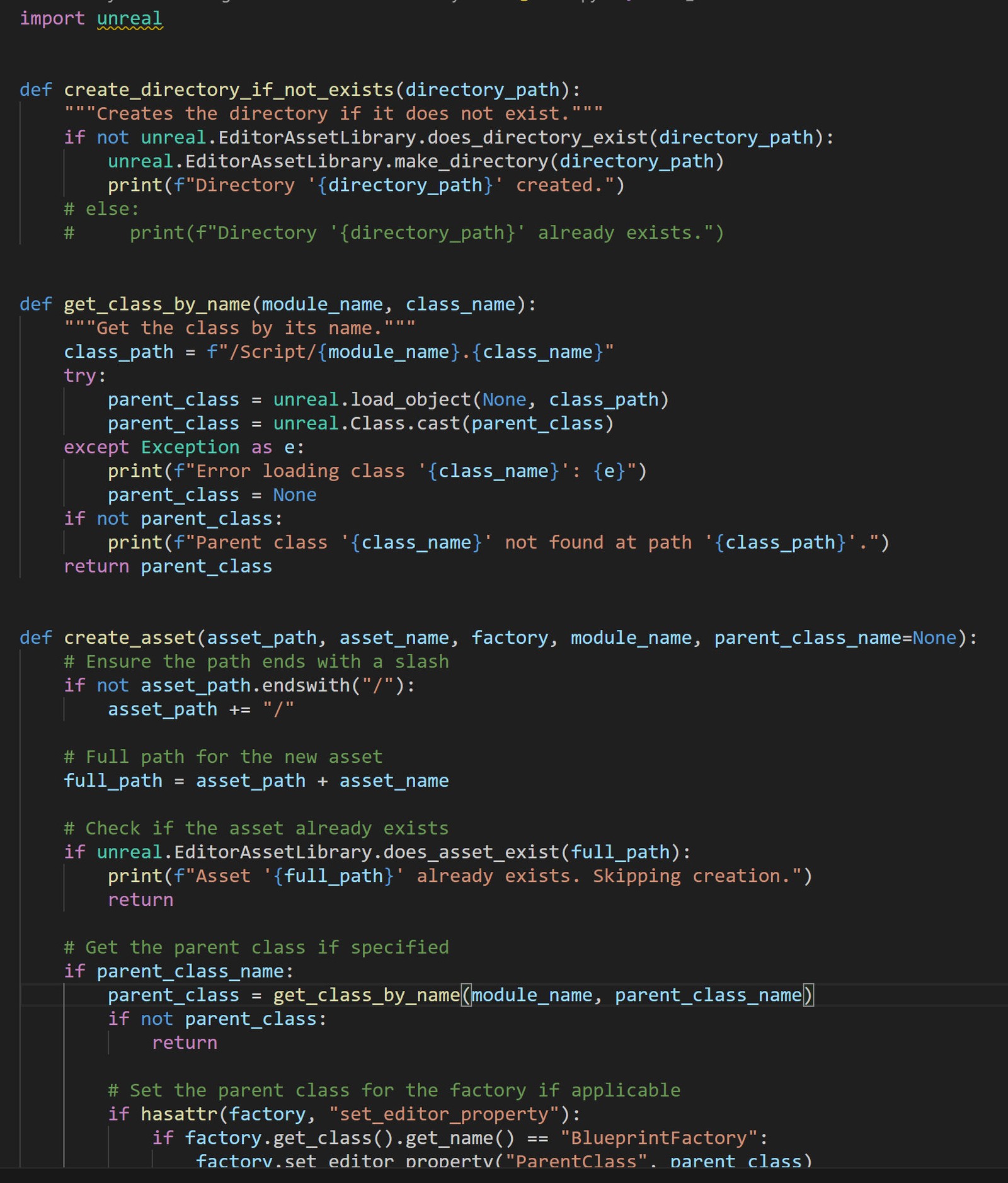 Python asset-creation helpers