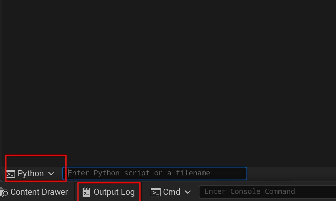 Editor Python command bar