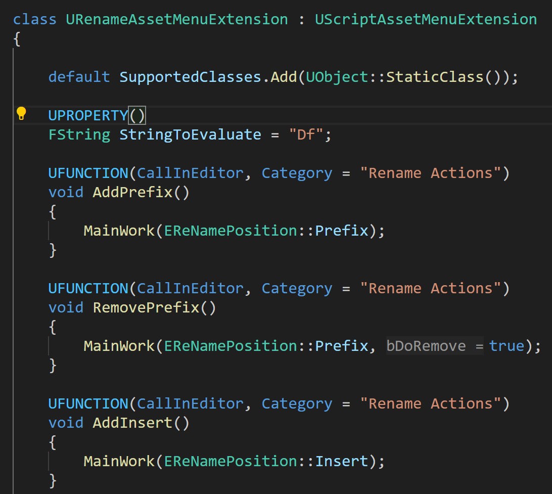 Asset-renaming extension methods